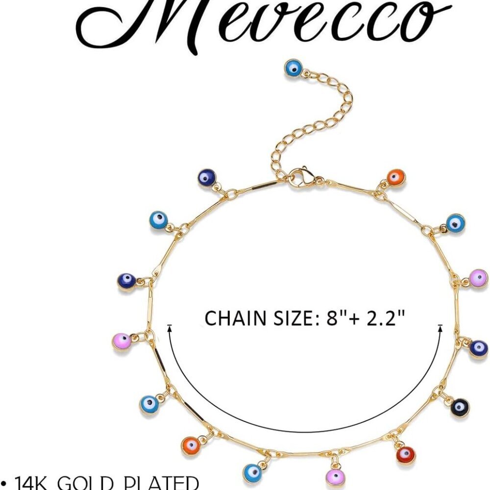 Anklet for Women Gold Chain 14K Gold Plated Dainty Boho Beach Summer Simple Foot - Picture 6 of 7